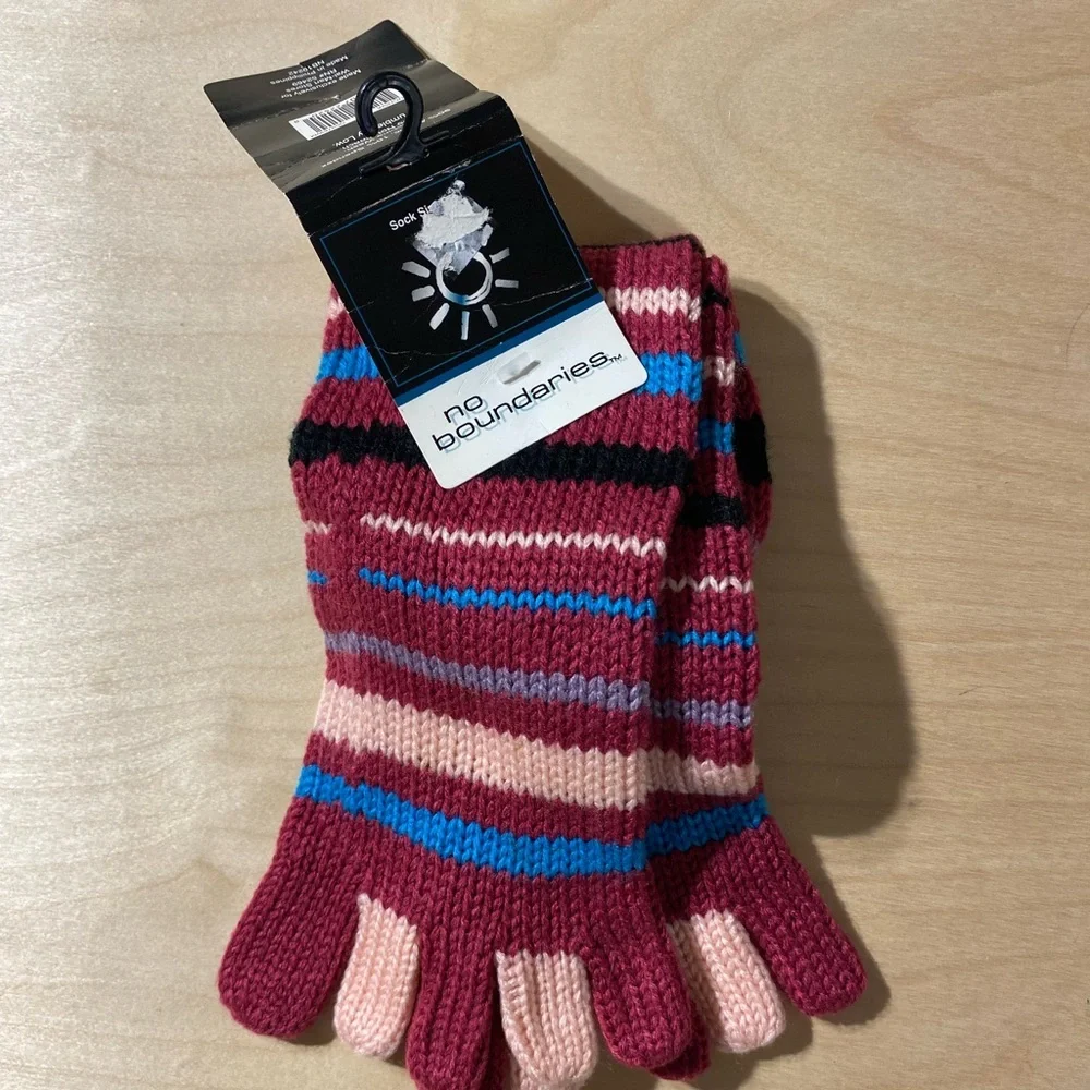 No Boundaries Multicolor Striped Knit Toe Socks (GX)